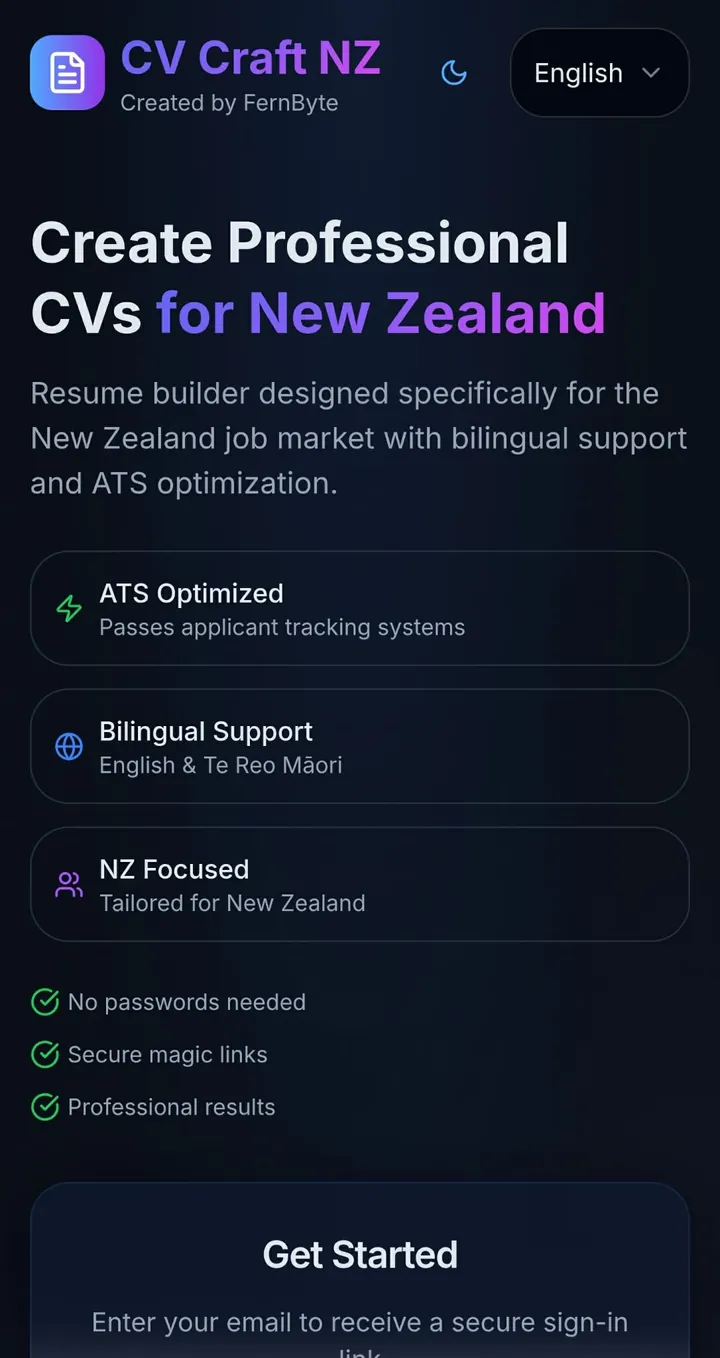 CVCraft mobile website design preview by FernByte