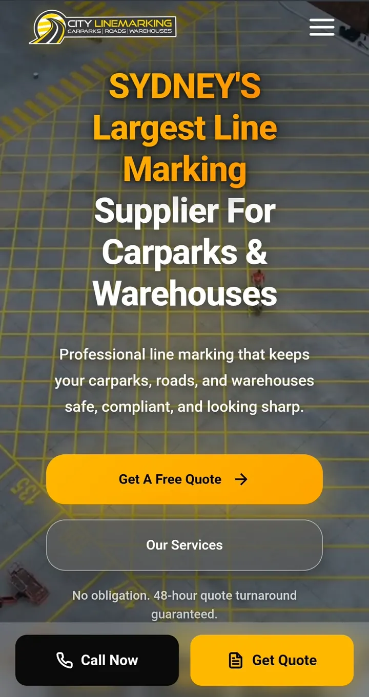 City Line Marking Landing Page mobile website design preview by FernByte