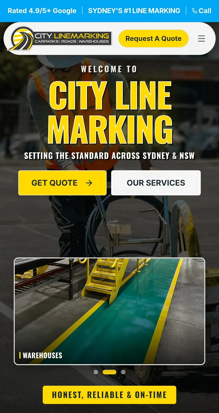 City Line Marking mobile website design preview by FernByte