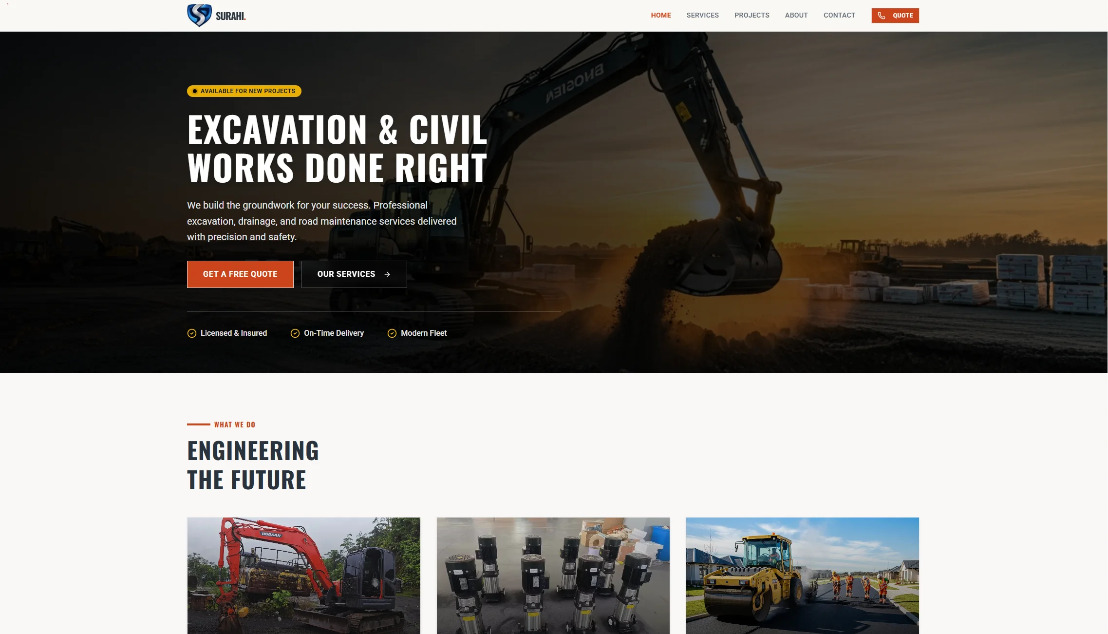 Surahi Investments web design project screenshot by FernByte