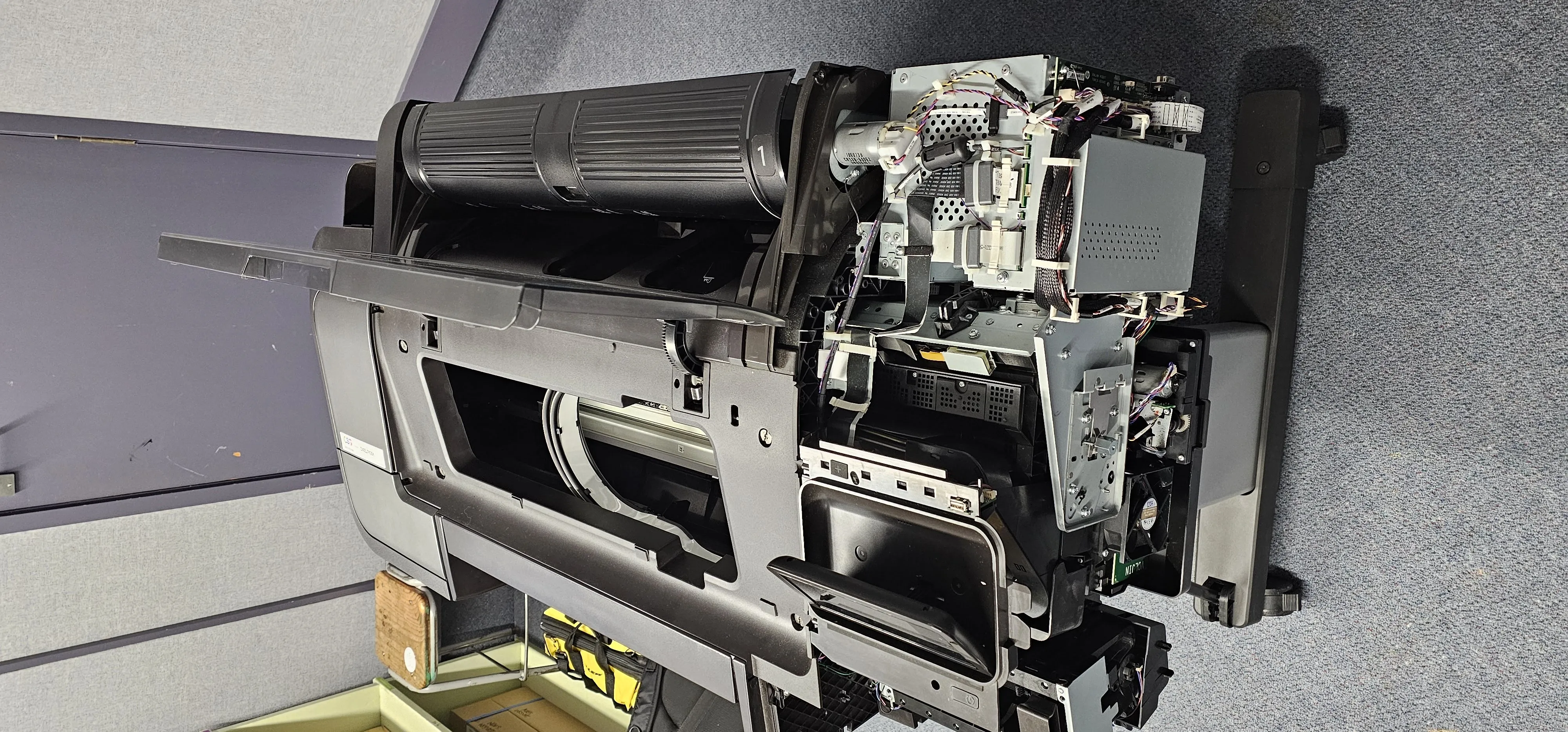 Another angle of commercial printer internals