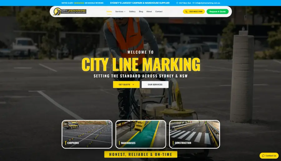 City Line Marking website built by FernByte