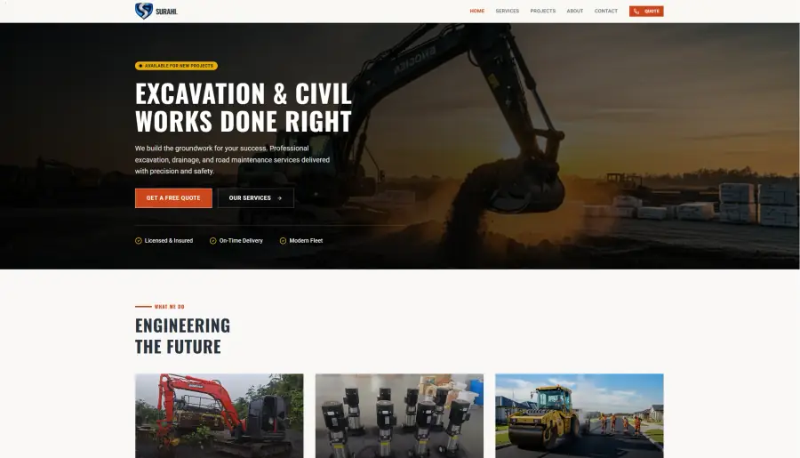 Surahi Investments website designed by FernByte
